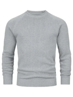 Indicode Herren Strickpullover - INMassum in hellgrau