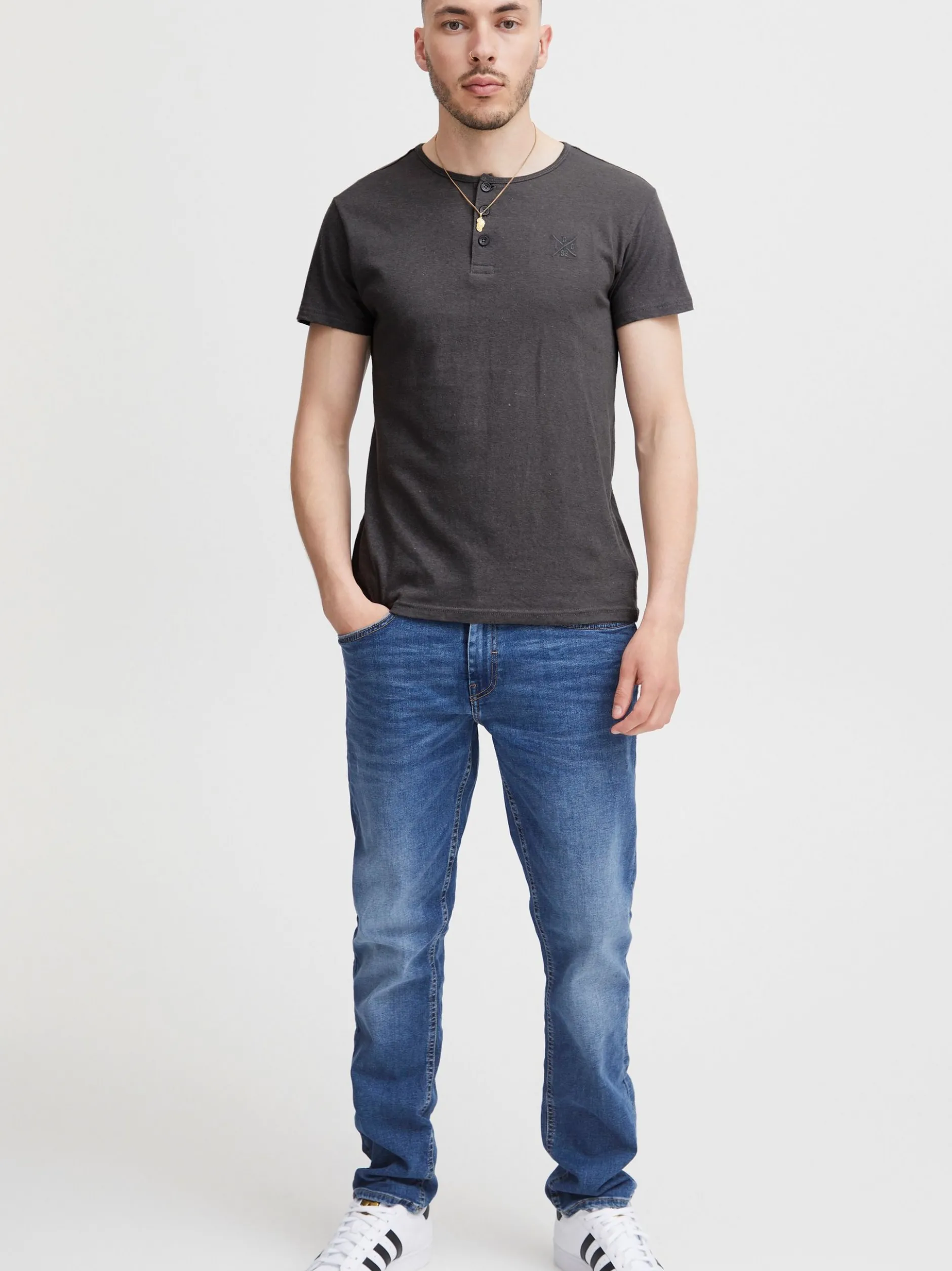 Indicode Herren T-Shirt - IDColbing in grau