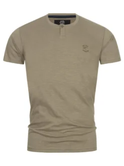 Indicode Herren T-Shirt - INAnsel in beige grün