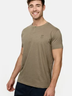 Indicode Herren T-Shirt - INAnsel in beige grün