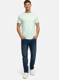 Indicode Herren T-Shirt - Kloge in türkis hellblau