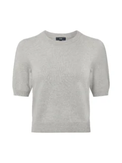 IPURI Damen Cashmere-Strickshirt in hellgrau