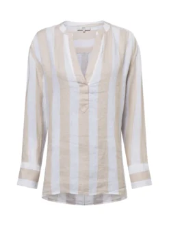 Ipuri Essentials Damen Leinenbluse in beige ecru