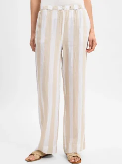Ipuri Essentials Damen Stoffhose aus Leinen in melange weiß