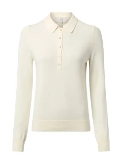 Ipuri Essentials Damen Strickpullover mit Merionwollanteil in ecru
