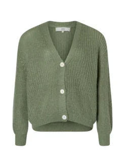 Ipuri Essentials Damen Strickjacke mit Woll-Mohair-Anteil in schilf