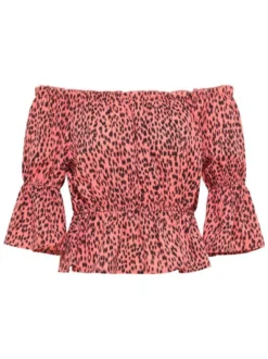 IZIA Damen Carmenbluse in pink - Ausschnitt: Carmen