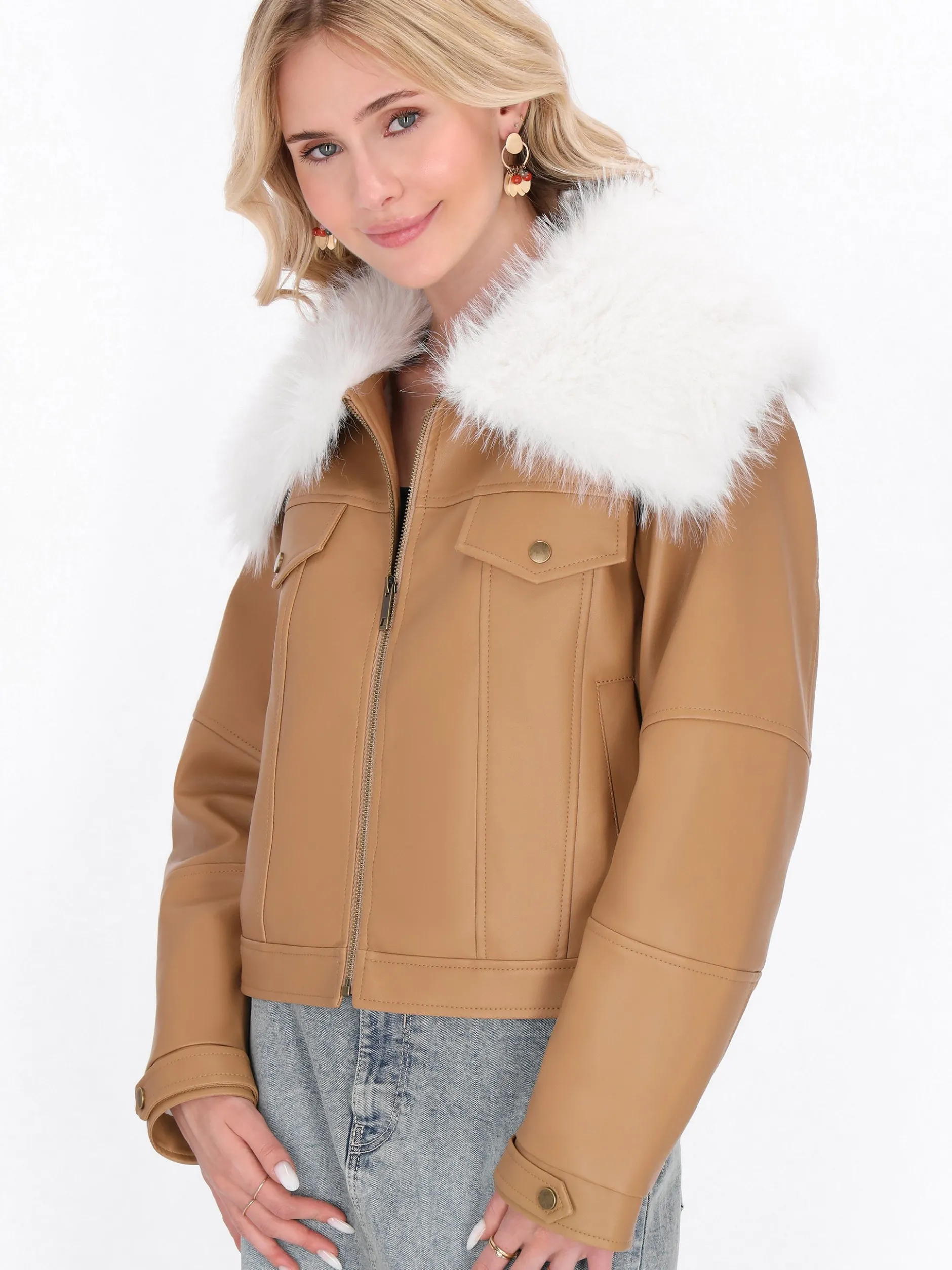 IZIA Damen Jacke in camel