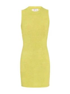 IZIA Damen Kleid in gelb - Ausschnitt: Rundhals