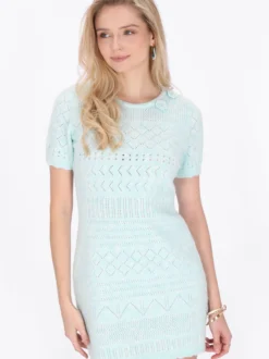 IZIA Damen Kleid in hellblau - Ausschnitt: Rundhals