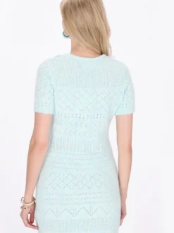 IZIA Damen Kleid in hellblau - Ausschnitt: Rundhals