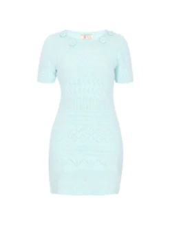 IZIA Damen Kleid in hellblau - Ausschnitt: Rundhals