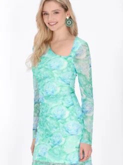 IZIA Damen Kleid in mint - Länge: mittel