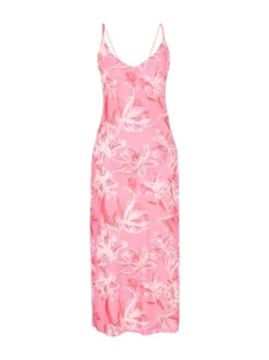 IZIA Damen Kleid in pink - Ausschnitt: Rundhals