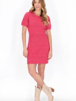 IZIA Damen Kleid in pink - Ausschnitt: Rundhals