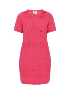 IZIA Damen Kleid in pink - Ausschnitt: Rundhals