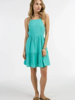IZIA Damen Kleid in türkis - Ausschnitt: Karree