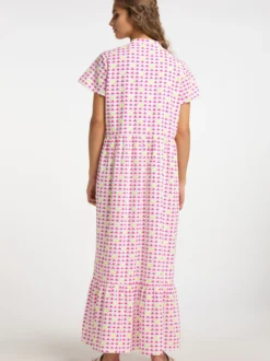 IZIA Damen Maxikleid mit Allover-Print in pink