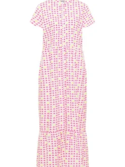 IZIA Damen Maxikleid mit Allover-Print in pink
