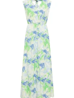 IZIA Damen Maxikleid mit Allover-Print in grün