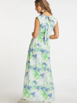 IZIA Damen Maxikleid mit Allover-Print in grün