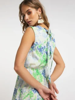 IZIA Damen Maxikleid mit Allover-Print in grün