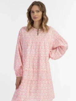 IZIA Damen Midikleid mit Allover-Print in pink