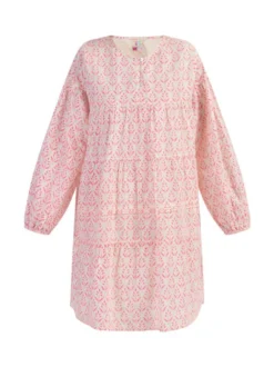 IZIA Damen Midikleid mit Allover-Print in pink