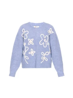 IZIA Damen Pullover in blau - Ausschnitt: Rundhals
