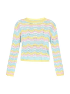 IZIA Damen Pullover in gelb - Ausschnitt: Rundhals