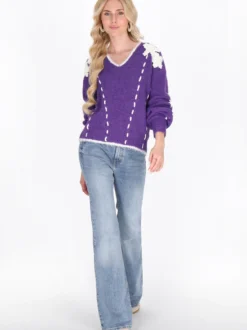 IZIA Damen Pullover in lila