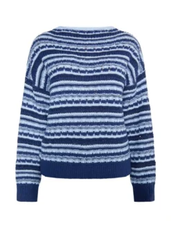 IZIA Damen Pullover in marine - Ausschnitt: Troyerkragen