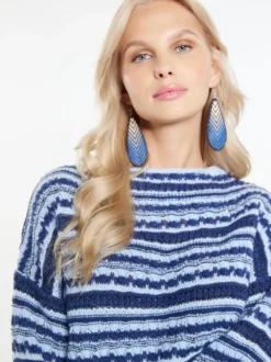 IZIA Damen Pullover in marine - Ausschnitt: Troyerkragen