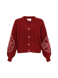 IZIA Damen Strickjacke in bordeaux