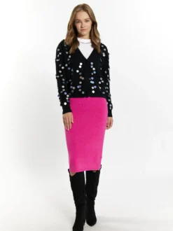 IZIA Damen Strickjacke in schwarz