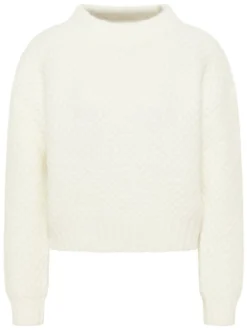 IZIA Damen Strickpullover in weiß