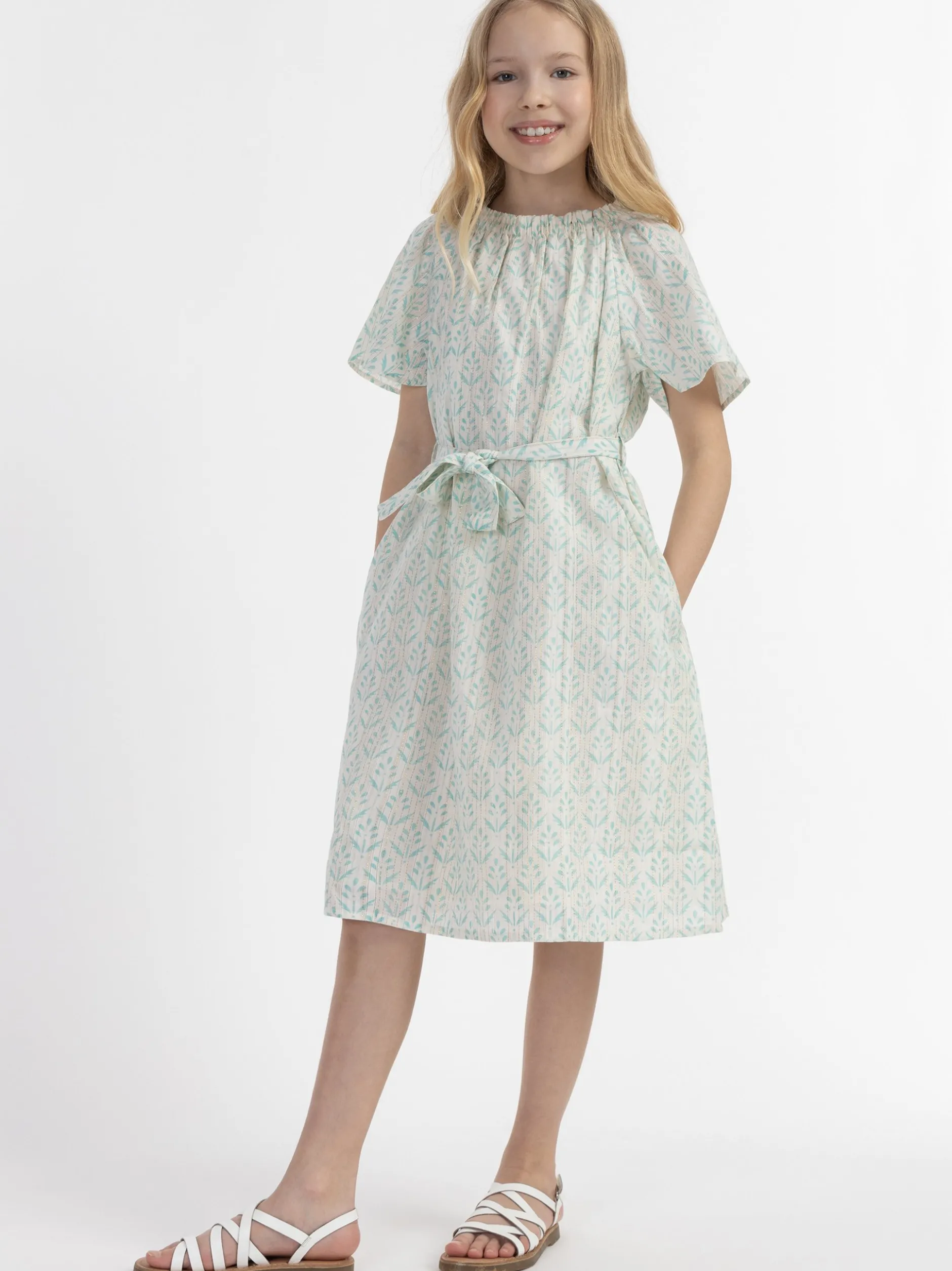 IZIA Mädchen Sommerkleid in türkis - Länge: mittel