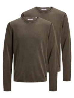 Jack & Jones Herren Pullover im 2er-Pack Leo in braun