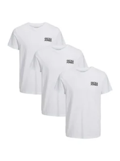 Jack & Jones Herren T-Shirt - 3er Pack Corp in denim