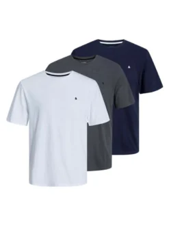 Jack & Jones Herren T-Shirts im 3er-Pack in mehrfarbig