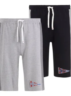 Jan Vanderstorm Herren Doppelpack Shorts - HARAL in grau schwarz