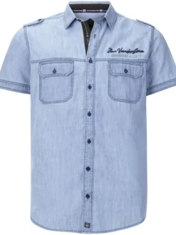 Jan Vanderstorm Herren Jeanshemd - LORENSIUS in blau