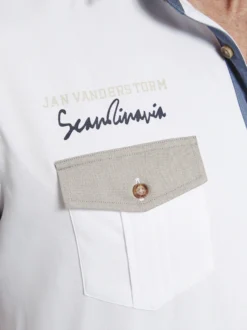 Jan Vanderstorm Herren Kurzarmhemd - BODVAR in weiß