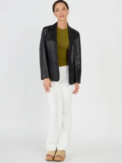 JCC Damen Lederblazer in schwarz