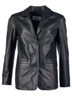 JCC Damen Lederblazer in schwarz