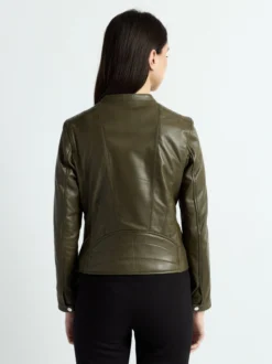 JCC Damen Lederjacke in oliv