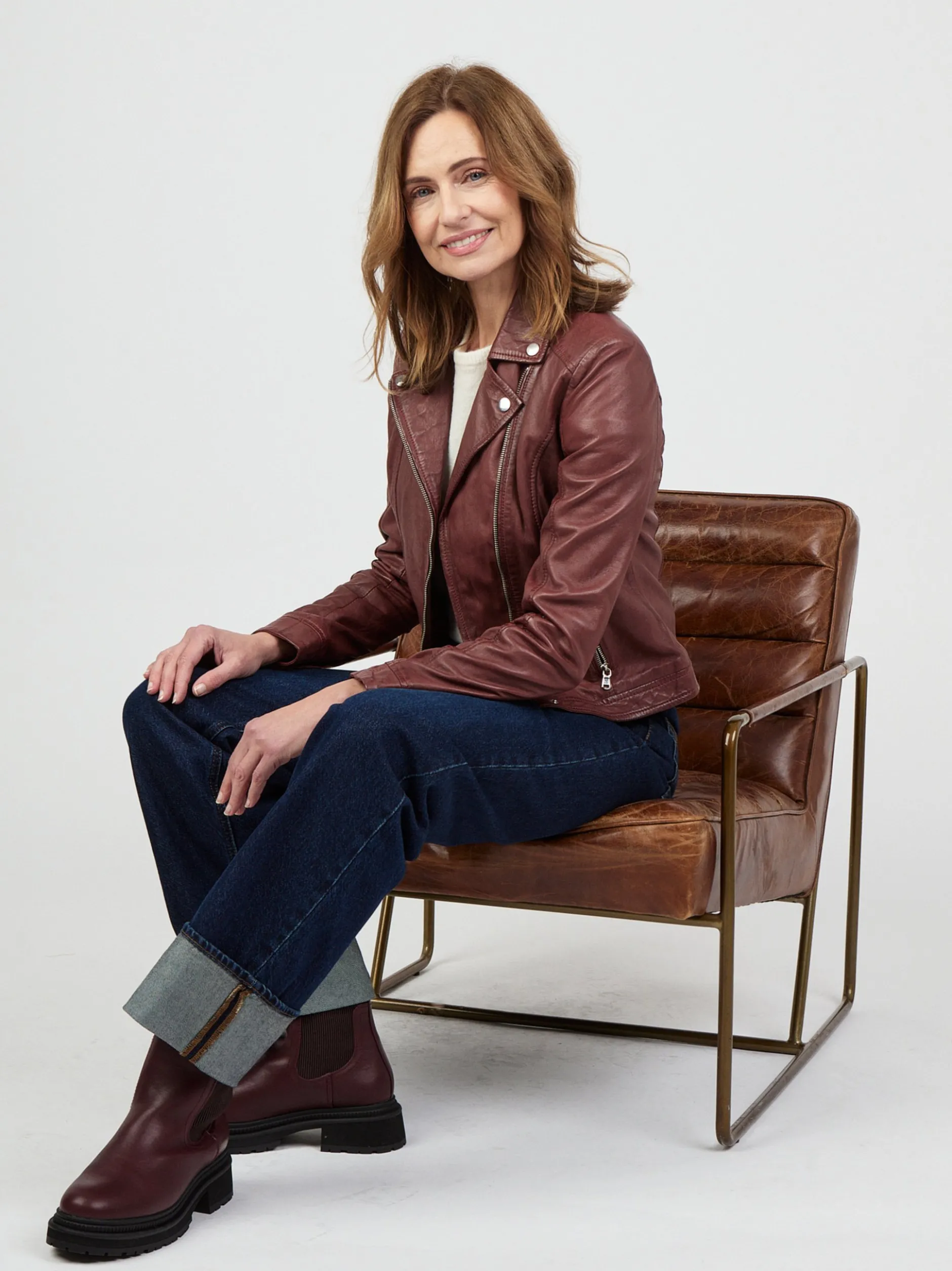 JCC Damen Lederjacke in rot