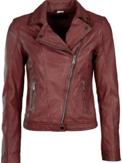 JCC Damen Lederjacke in rot