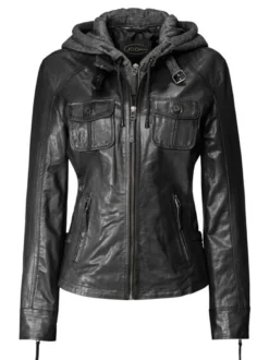 JCC Damen Lederjacke in schwarz