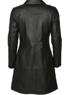 JCC Damen Ledermantel in schwarz